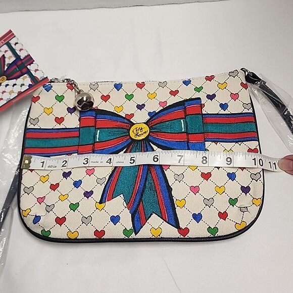 Brighton multi-color heart/bow coquette crossbody NWT flawed - Picture 8 of 9